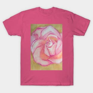 Impressionist rose oil pastel painting close up T-Shirt